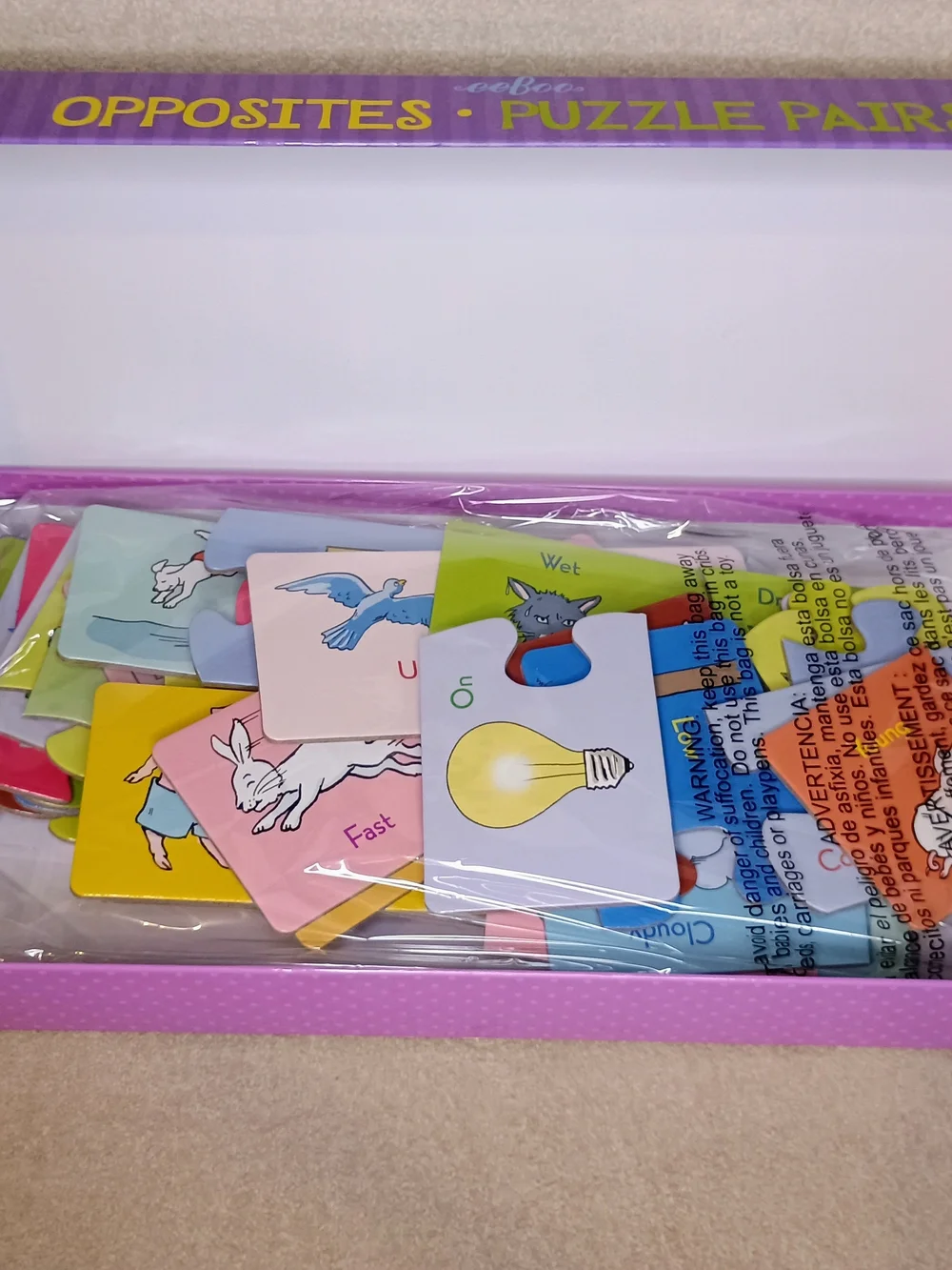 eeBoo Opposites Puzzle Pairs Educational Matching Game Cards Ages 3+